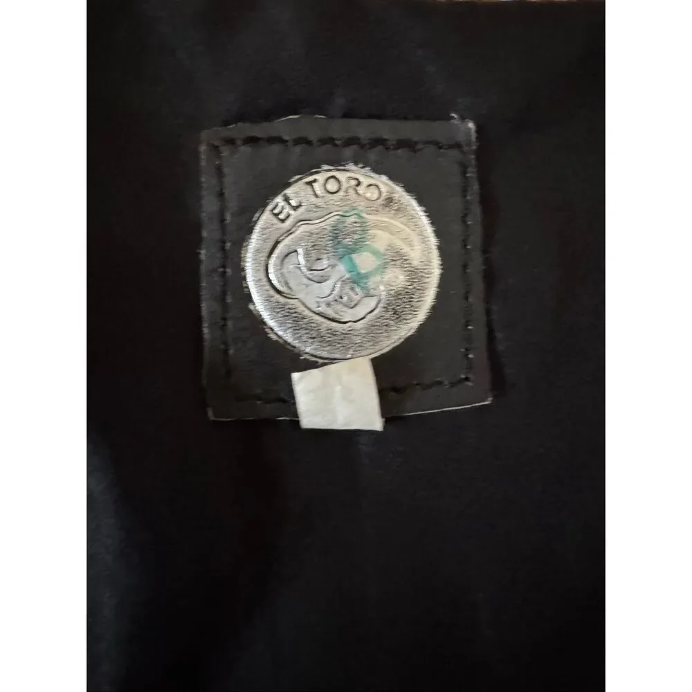 El Toro men’s 42 black leather vest biker vintage western large